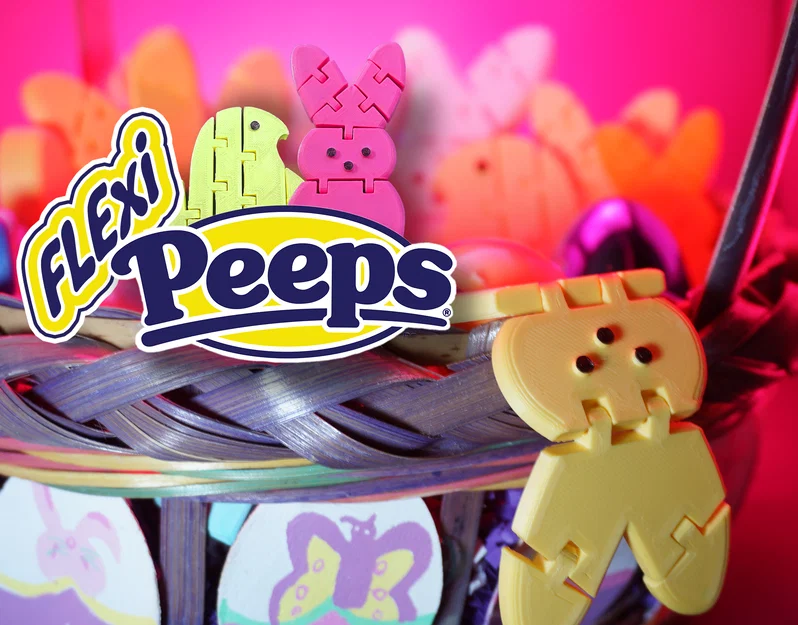 Flexi Easter Peeps - Bộ thỏ và gà con khớp nối cho dịp Lễ Phục sinh - Image 2