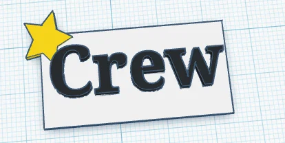 Bảng tên để bàn 'Crew' trang trí - Mô hình in 3D độc đáo dễ thực hiện - Image 1