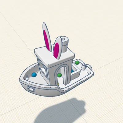 Easter Benchy - Mô hình thuyền 3D thỏ Phục sinh đáng yêu