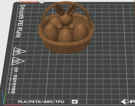 Mô hình giỏ trứng phục sinh với chú thỏ xinh xắn - In 3D dễ dàng - Image 1