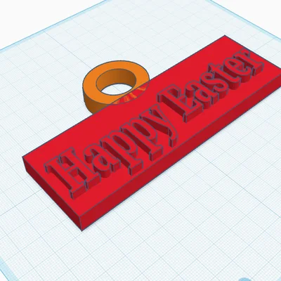 Biển treo cửa trang trí Happy Easter xinh xắn in 3D