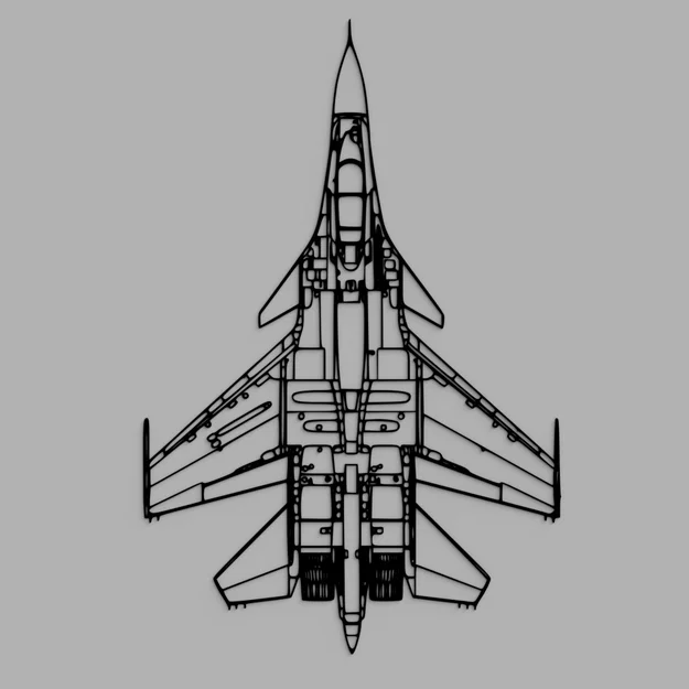 Su-30 Flanker — Bản Vẽ Kỹ Thuật Góc Nhìn Từ Trên Cao - Image 1
