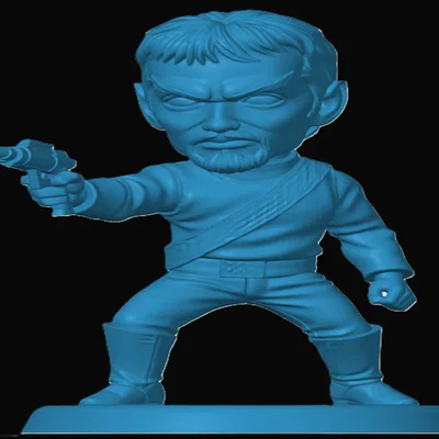 Mô hình 3D Klingon Kang phong cách Chibi cho fan Star Trek