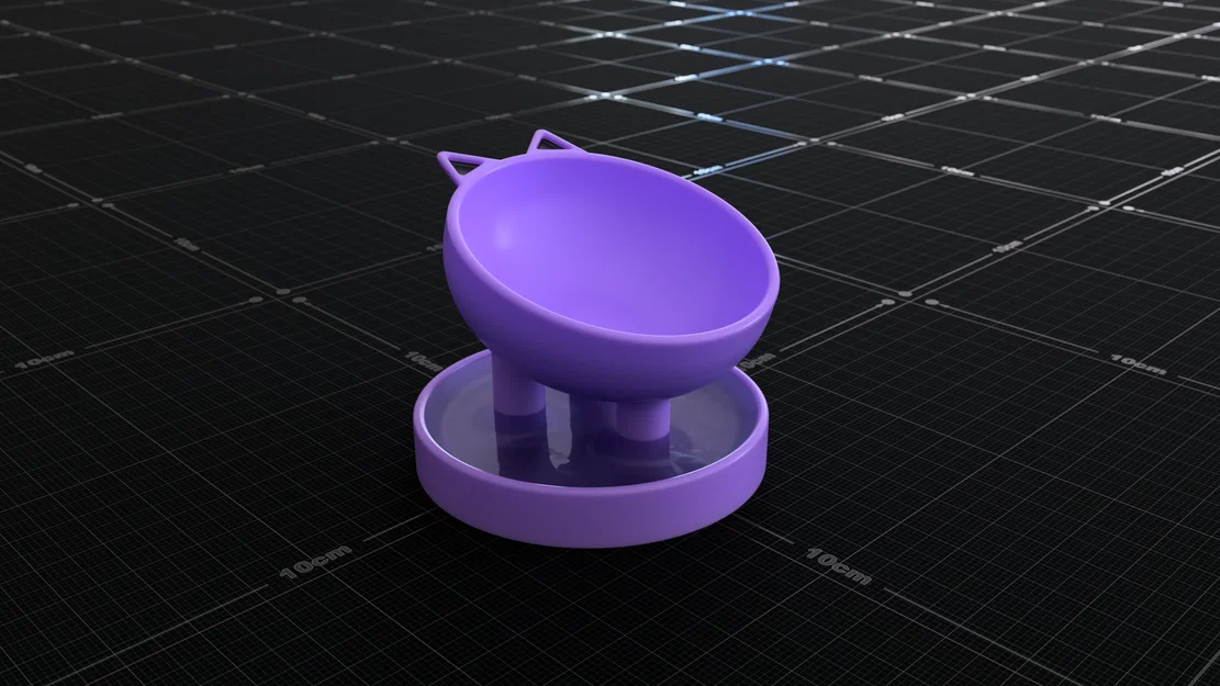 Bát ăn cho mèo chống kiến in 3D - Thiết kế thông minh sạch sẽ - Image 1