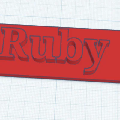 Bảng tên Ruby treo cửa phòng 3D - Mẫu thiết kế xinh xắn