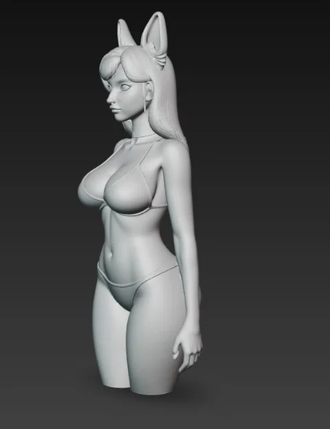 Mô hình tượng cô gái tai chó phong cách anime cực đẹp để in 3D - Image 3