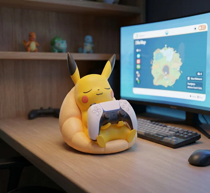 Mô hình Pikachu Controller Stand - Xbox và PS5 - Hơn 300+ mẫu trên Patreon - Image 1