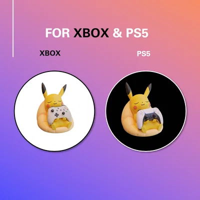 Mô hình Pikachu Controller Stand - Xbox và PS5 - Hơn 300+ mẫu trên Patreon