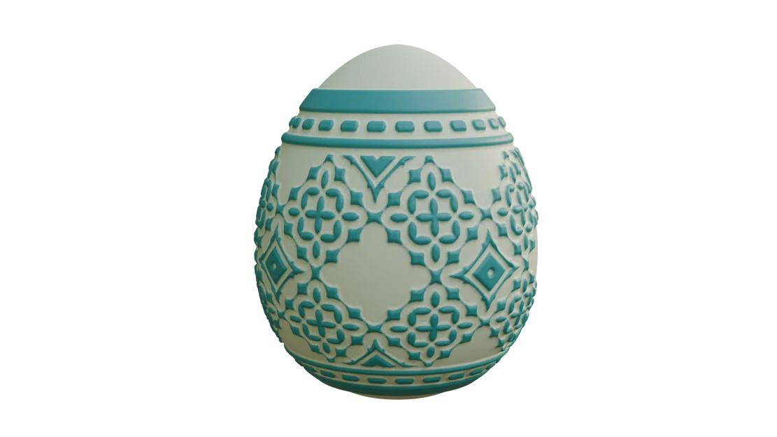 Mẫu in 3D trứng Phục Sinh họa tiết hình học độc đáo - Image 1