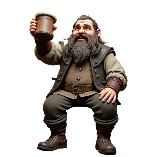Mô hình chú lùn (Dwarf) cầm vại bia in 3D cực chi tiết - Image 1