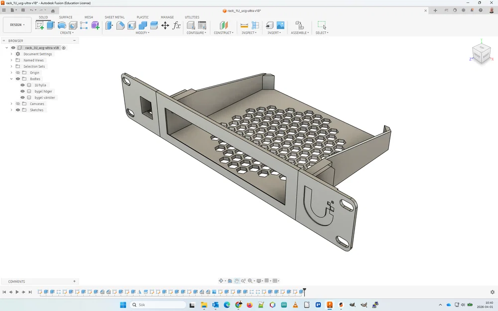 Khay gắn rack 10 inch cho Ubiquiti Cloud Gateway Ultra/Max - Image 1