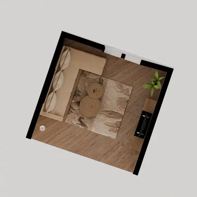 Mô hình thiết kế nội thất phòng khách 3D Bourtzou