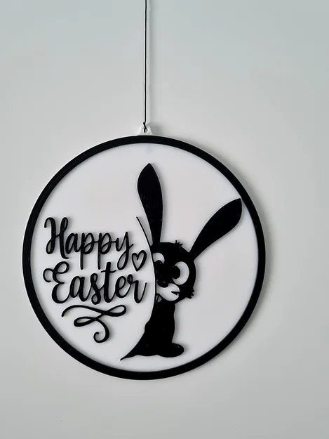 Bảng treo tường hình chú thỏ Phục sinh vui nhộn - Image 1