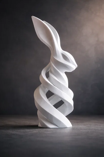 Tượng Thỏ Xoắn Ốc (Spiral Hare Bunny Sculpture) - Image 3