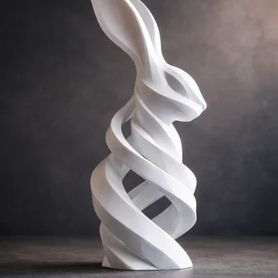 Tượng Thỏ Xoắn Ốc (Spiral Hare Bunny Sculpture)