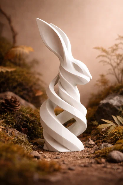 Tượng Thỏ Xoắn Ốc (Spiral Hare Bunny Sculpture) - Image 5