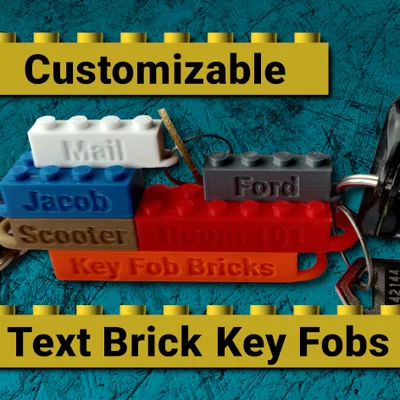 Móc khóa gạch LEGO tùy chỉnh có khắc chữ