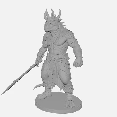 Mô hình LizardFolk King - Nhân vật chiến binh cho DnD (TTRPG)