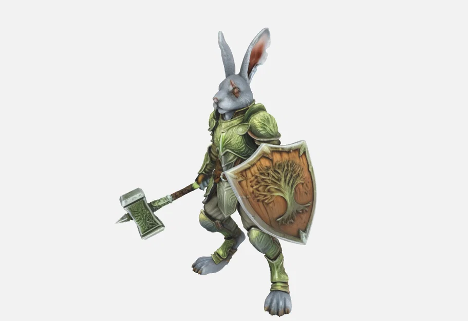 Mô hình 3D Harengon Paladin - Chiến binh thỏ dũng mãnh cho DnD - Image 1
