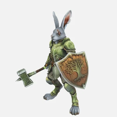 Mô hình 3D Harengon Paladin - Chiến binh thỏ dũng mãnh cho DnD