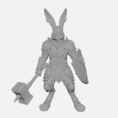 Mô hình 3D Harengon Paladin - Chiến binh thỏ dũng mãnh cho DnD