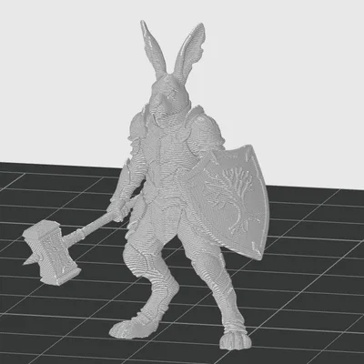 Mô hình 3D Harengon Paladin - Chiến binh thỏ dũng mãnh cho DnD