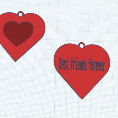 Móc khóa hình trái tim BFF - Quà tặng ý nghĩa cho bạn thân