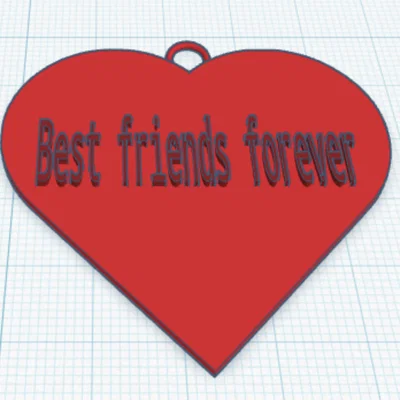 Móc khóa hình trái tim BFF - Quà tặng ý nghĩa cho bạn thân