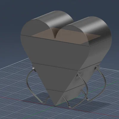 Mẫu 3D Hộp Đựng Trang Sức Hình Trái Tim 4 Ngăn Tiện Lợi