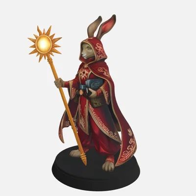 Mô hình Harengon Cleric nữ cho D&D - TTRPG Miniature