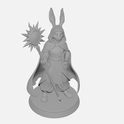Mô hình Harengon Cleric nữ cho D&D - TTRPG Miniature