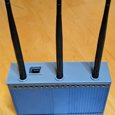 Nắp che bụi và lưới tản nhiệt cho OpenWrt One treo dọc (kèm file FreeCAD)