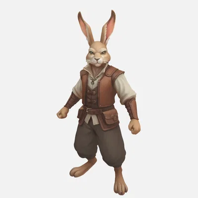 Mô hình Harengon Brawler (Monk) 3D cho D&D và Tabletop Game