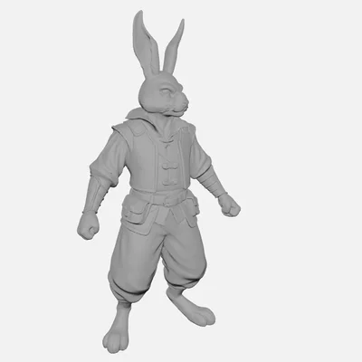 Mô hình Harengon Brawler (Monk) 3D cho D&D và Tabletop Game