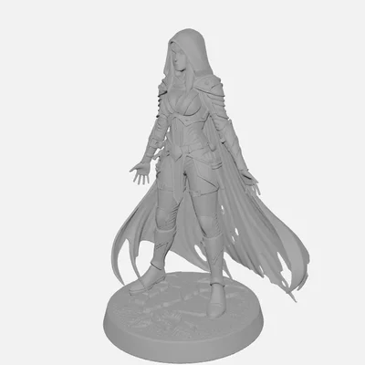 Mô hình Nữ sát thủ Drow - Female Drow Assassin cho DnD mini