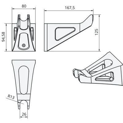 Giá treo máy cắt cỏ Bosch AFS 23-37 in 3D gọn gàng