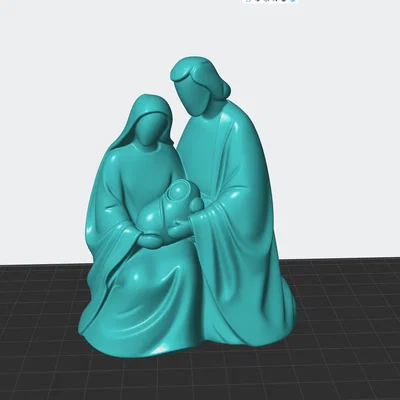 Mô hình 3D Thánh Gia Jose y Maria tinh tế cho trang trí