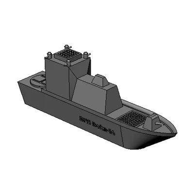 Mô hình tàu chiến giả tưởng BNS Boka-14 - File in 3D sắc nét