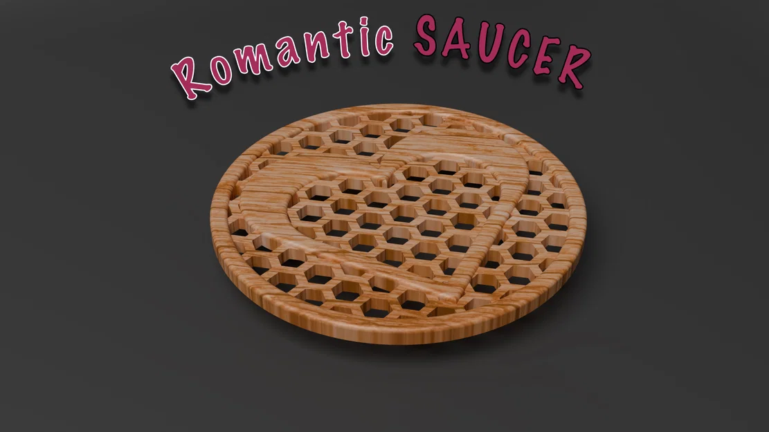 Đế lót ly hình trái tim Romantic SAUCER - Thiết kế 3D lãng mạn - Image 1