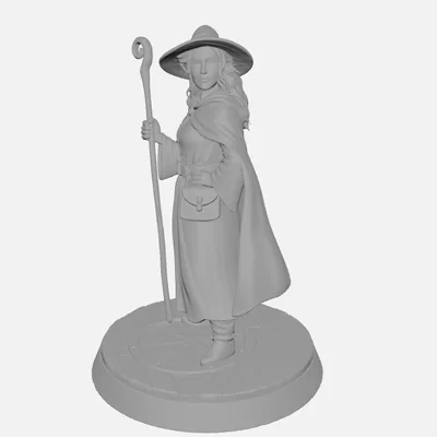 Mô hình Nữ Pháp Sư Elf (Female Elf Wizard) in 3D cho game DnD