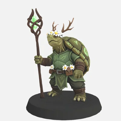Mô hình Nữ Tortle Druid 3D cho trò chơi DnD và TTRPG