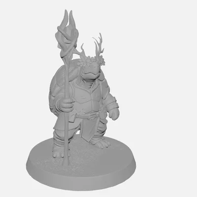 Mô hình Nữ Tortle Druid 3D cho trò chơi DnD và TTRPG