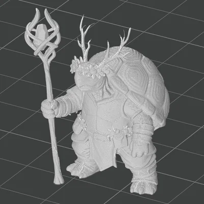 Mô hình Nữ Tortle Druid 3D cho trò chơi DnD và TTRPG