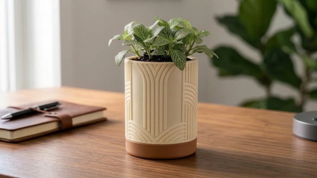 Chậu cây tự tưới nước phong cách Art Deco - Thiết kế không cần support - Image 1