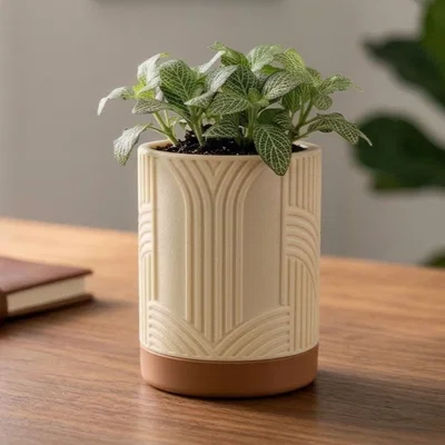 Chậu cây tự tưới nước phong cách Art Deco - Thiết kế không cần support