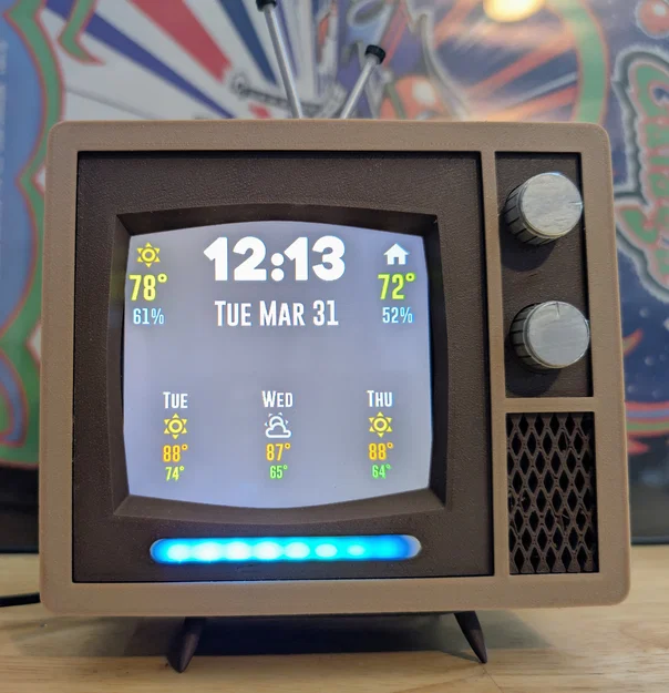 TV Mini phong cách Midcentury cho màn hình Guition 480x480 (ESP32-S3) - Image 1