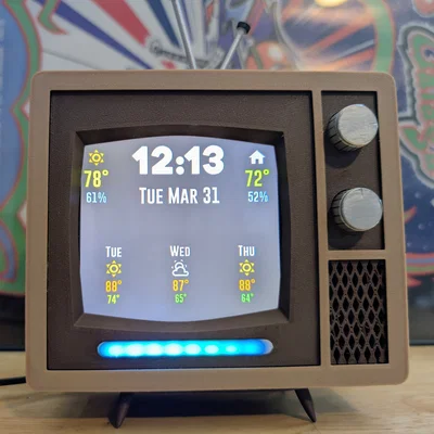 TV Mini phong cách Midcentury cho màn hình Guition 480x480 (ESP32-S3)