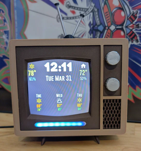 TV Mini phong cách Midcentury cho màn hình Guition 480x480 (ESP32-S3) - Image 3