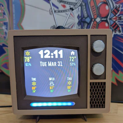 TV Mini phong cách Midcentury cho màn hình Guition 480x480 (ESP32-S3)