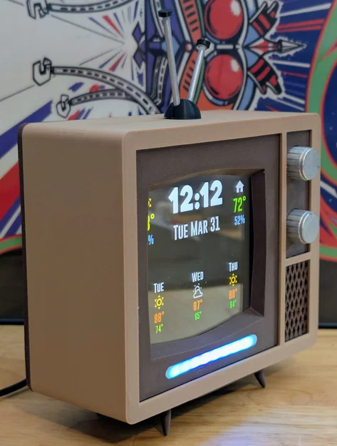 TV Mini phong cách Midcentury cho màn hình Guition 480x480 (ESP32-S3) - Image 5